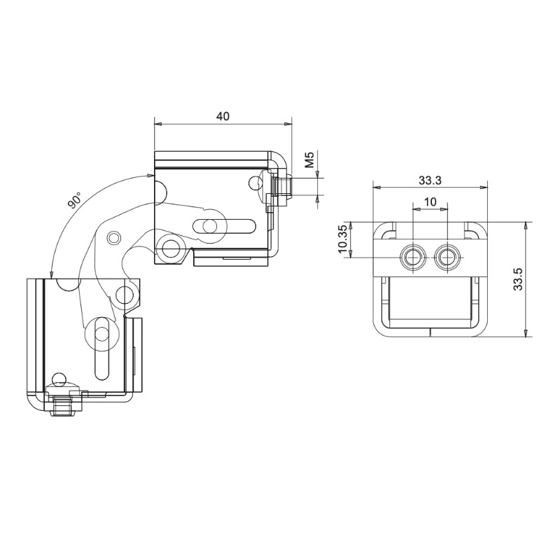 Concealed Hinges for Coplanar Profiles Nova-Ferr 133