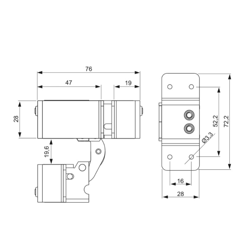 Concealed Hinges for Coplanar Profiles Nova-Ferr 133