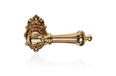 Charme French Gold Door Handle With Rose in Baroque Style Linea Calì Vintage
