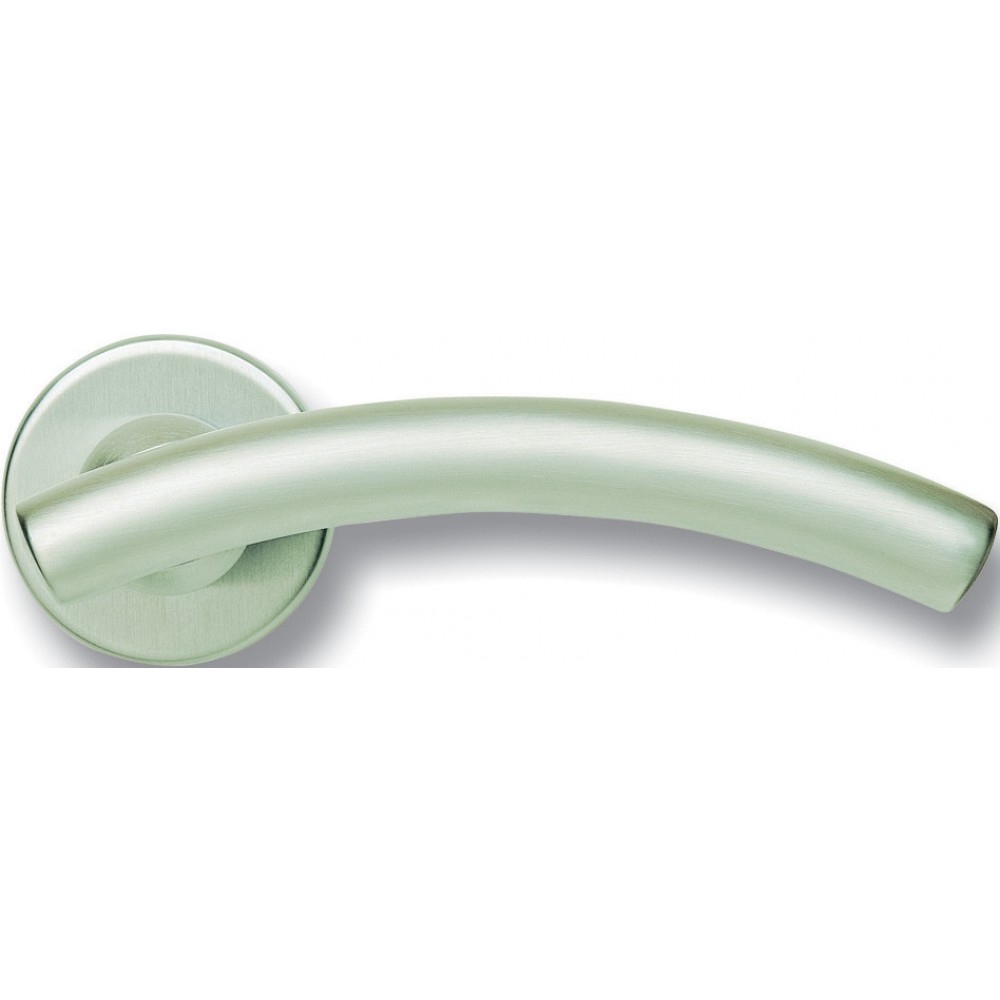 Pair of Ghidini Lever Handles Arco OCS M18 with Roses and Escutcheons