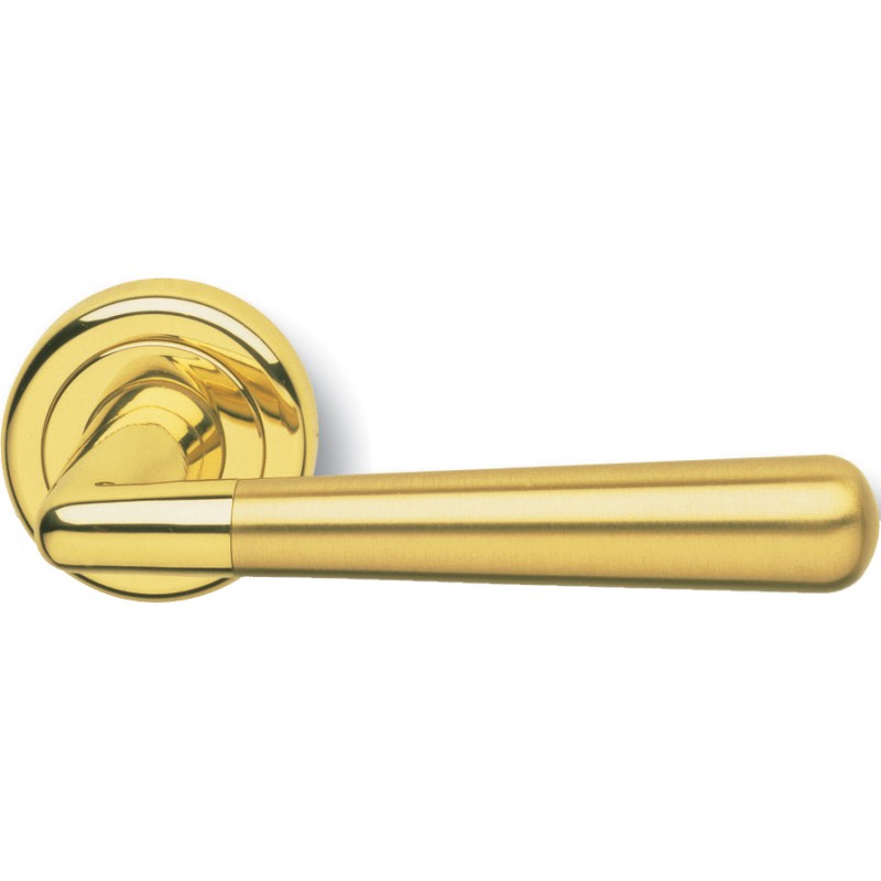 Pair of Ghidini Lever Handles Geneva OLS with Roses and Escutcheons