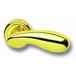 Pair of Ghidini Lever Handles Golf G-PLUS M36 with Roses and Escutcheons