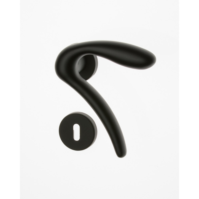 Pair of Ghidini Lever Handles Leonardo ANO with Roses and Escutcheons