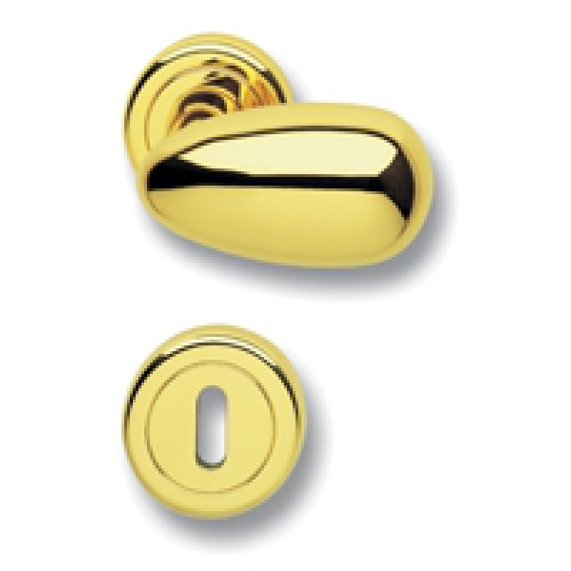 Pair of Ghidini Lever Handles Pigna OLV M1 with Roses and Escutcheons