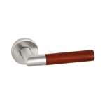 pba 2003.YOD Pair of Lever Handles in Wood and Stainless Steel AISI 316L
