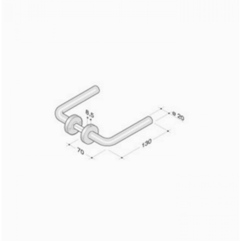pba 2028T Pair of Lever Handles in Stainless Steel AISI 316L