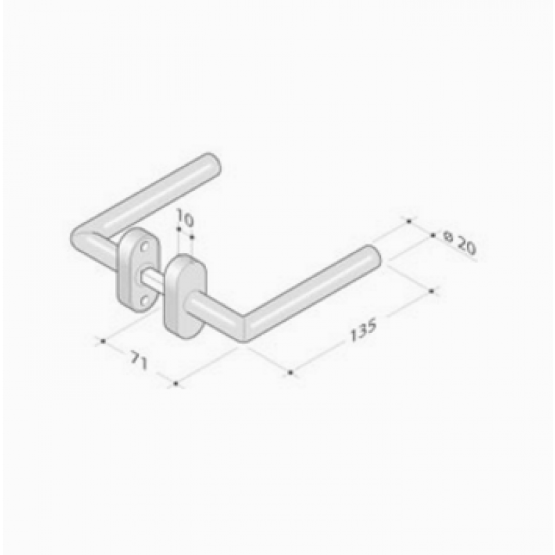 pba 2030T Pair of Lever Handles in Stainless Steel AISI 316L