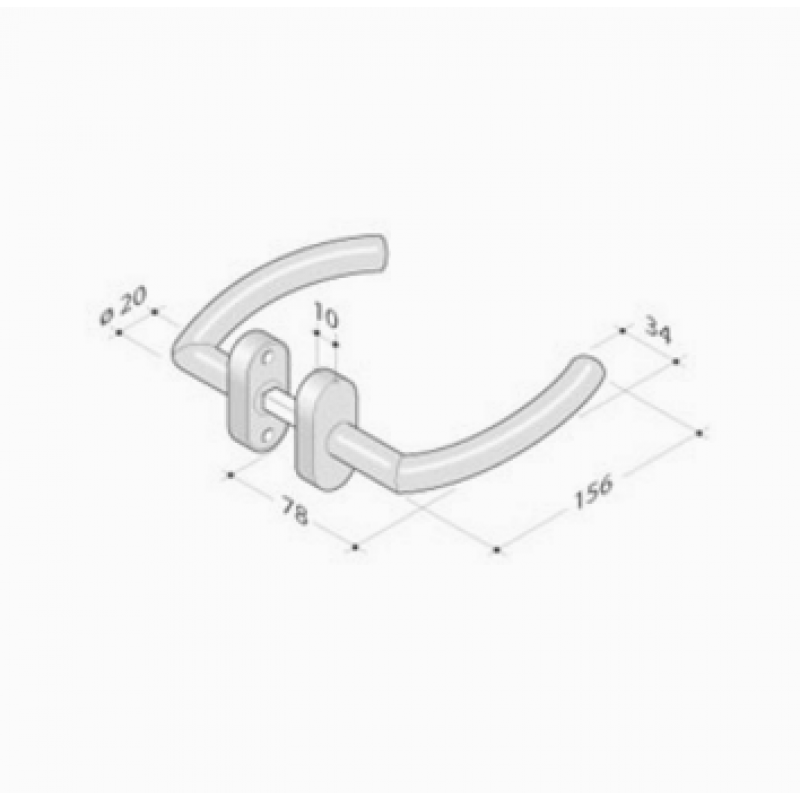 pba 2027T Pair of Lever Handles in Stainless Steel AISI 316L