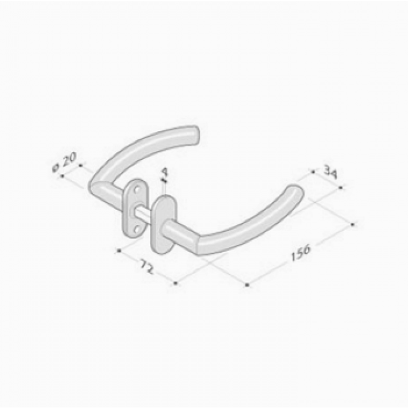 pba 2027T Pair of Lever Handles in Stainless Steel AISI 316L