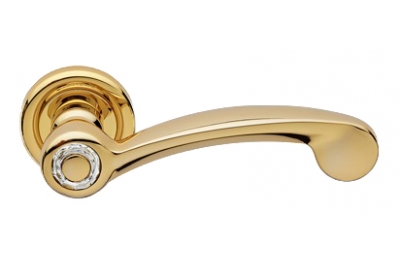 Cosmic Gold Plated Door Handle on Rosette Linea Calì Crystal