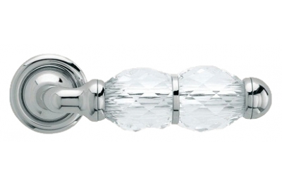 Crystal Polished Chrome Door Handle on Rosette Linea Calì Crystal