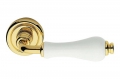 Dalia Door Handle with White Porcelain on Rosette Linea Calì