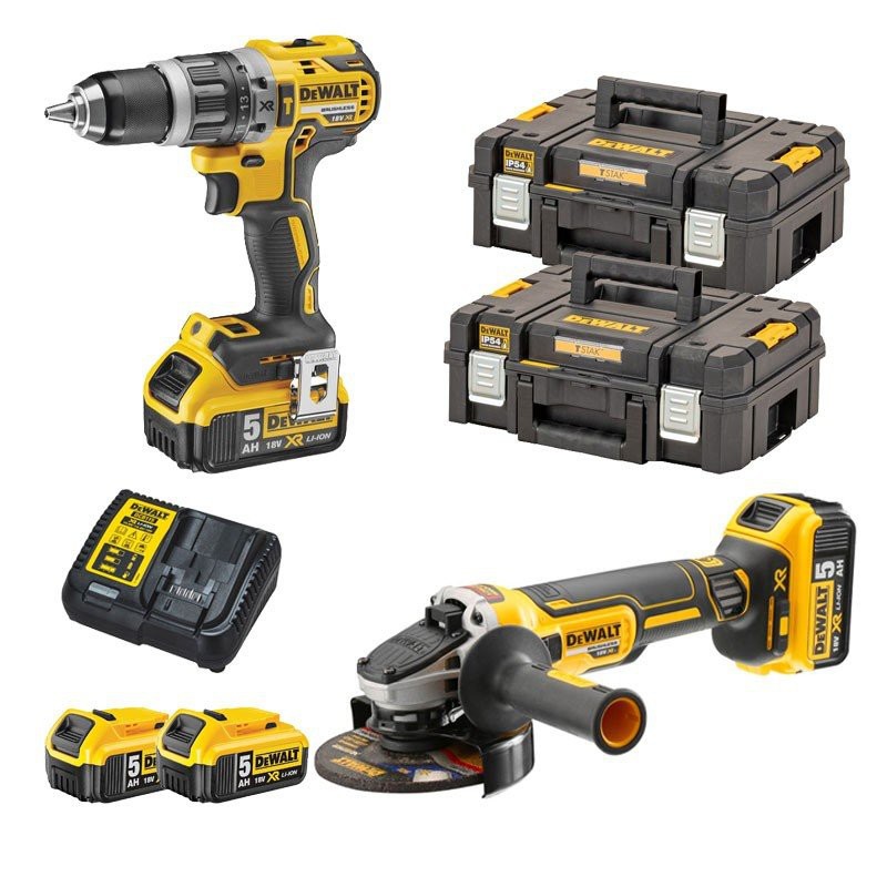 DeWalt DCK2153P2T Kit DCD796 Drill DCG405 Grinder