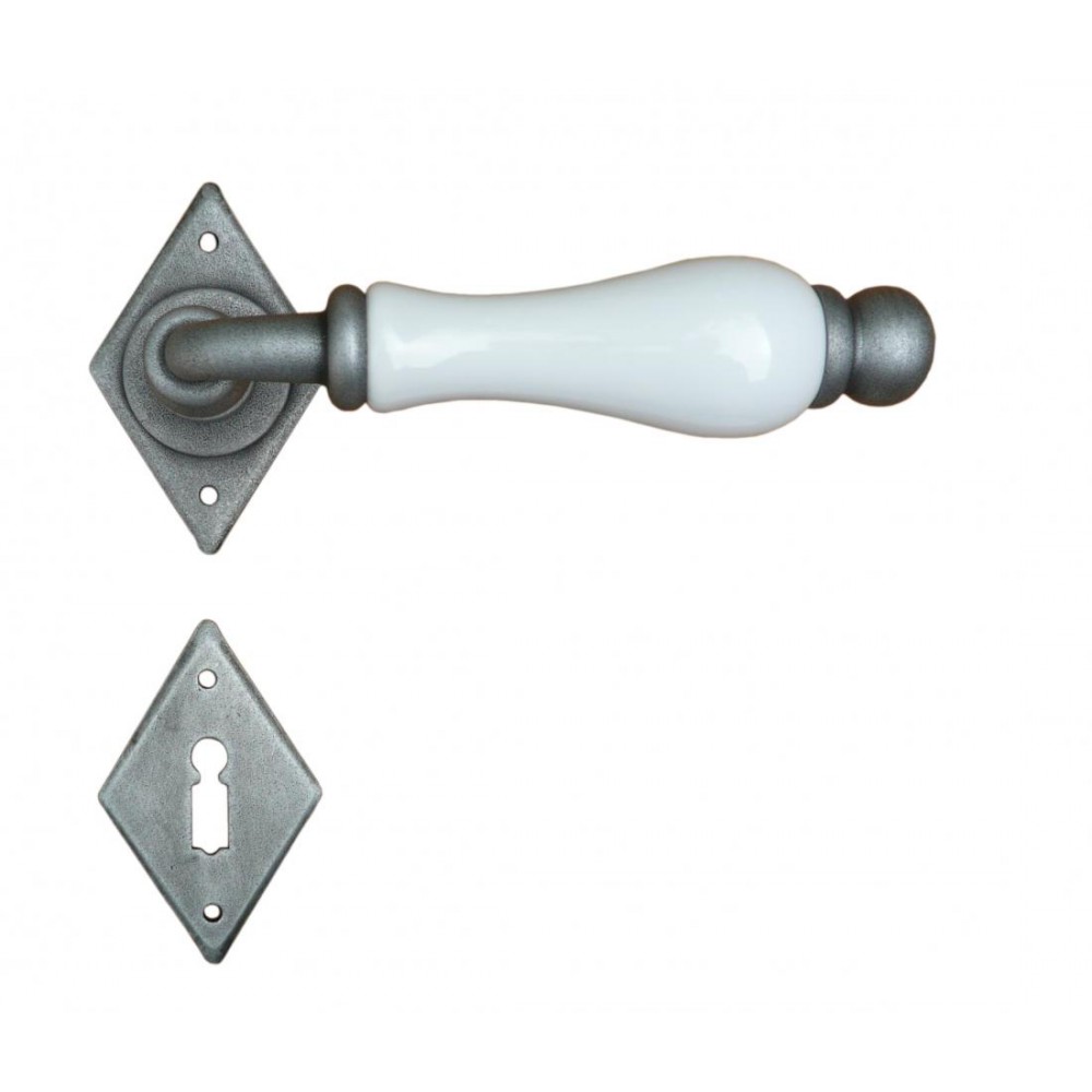 Dublin Galbusera Door Handle with Rosette and Escutcheon Plate