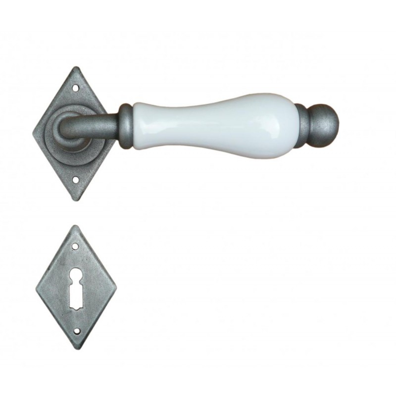 Dublin Galbusera Door Handle with Rosette and Escutcheon Plate