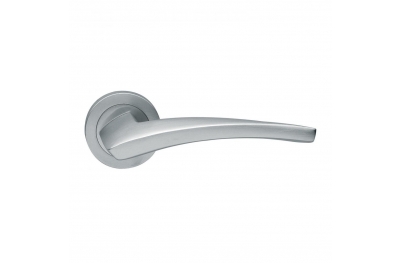 Dune Design Manital Satin Chrome Pair of Door Lever Handles on Rose