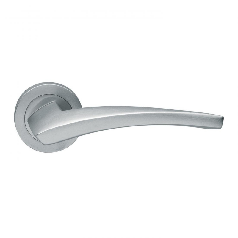 Dune Design Manital Satin Chrome Pair of Door Lever Handles on Rose