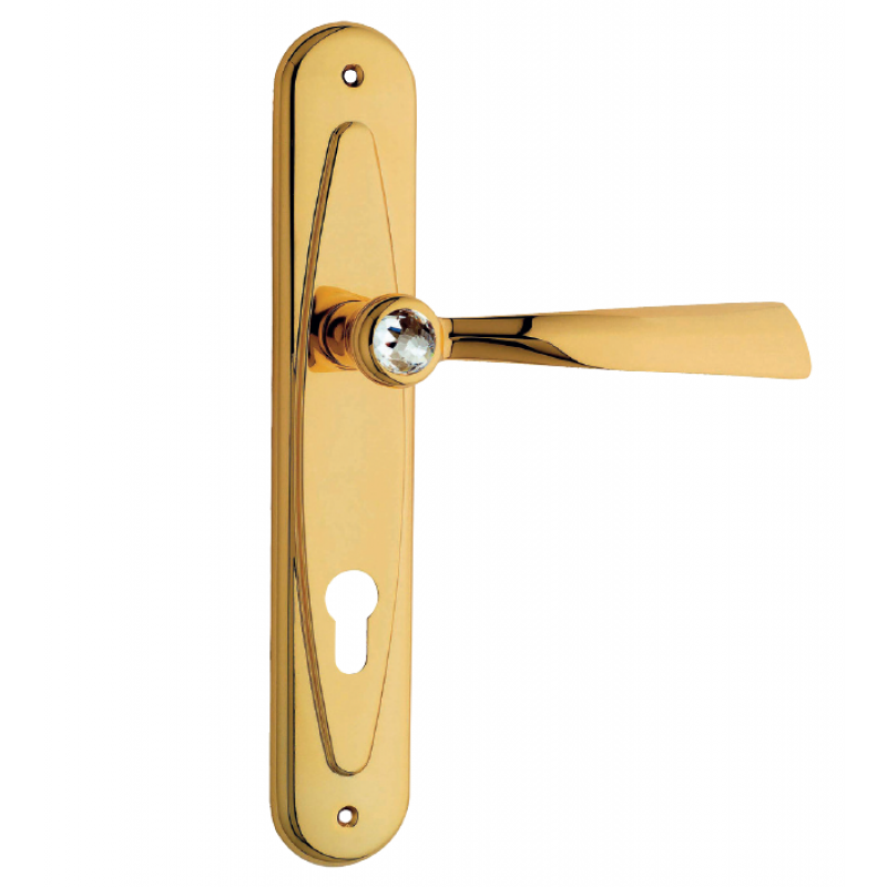 Elika Crystal Door Handle on Plate Linea Calì Crystal