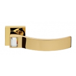 Elios Crystal Gold Plated Door Handle on Rosette Linea Calì Crystal