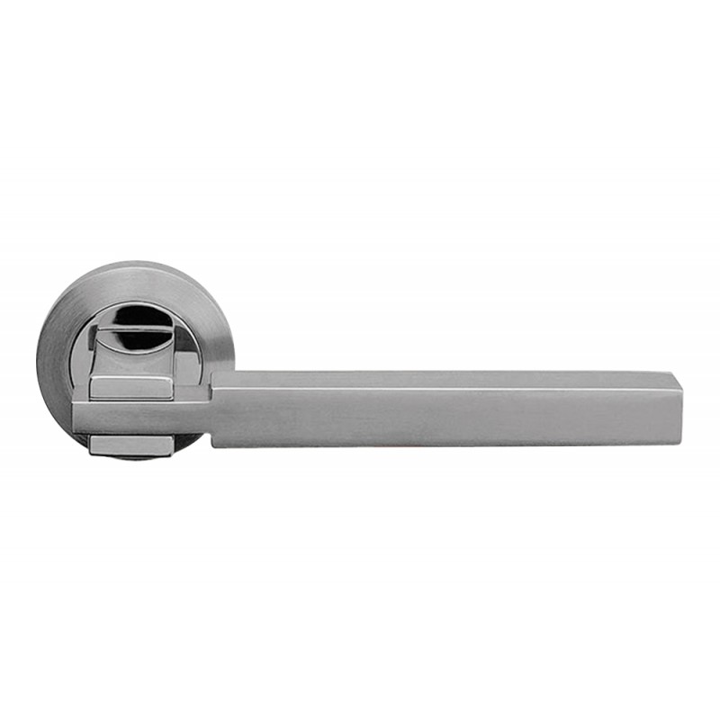 Elle Polished Chrome Door Handle With Rose of Squarish Shape by Linea Calì