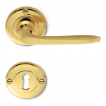 Busiri Natural Brass Door Handle on Rosette Ideal for Elegant House by Antologhia