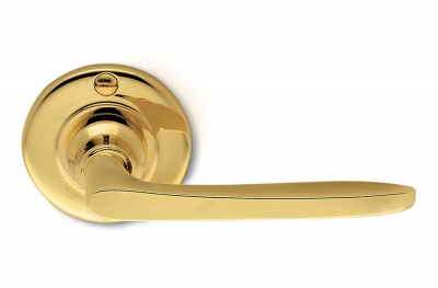 Busiri Natural Brass Door Handle on Rosette Ideal for Elegant House by Antologhia