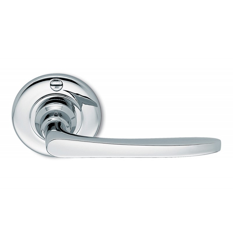 Busiri Natural Brass Door Handle on Rosette Ideal for Elegant House by Antologhia