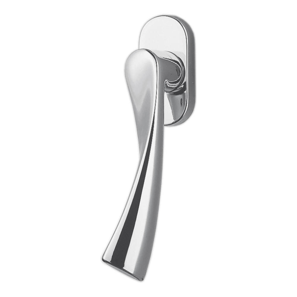 Flessa Satin Chrome Door Handle on Rosette with Bamboo Shape by Colombo Design