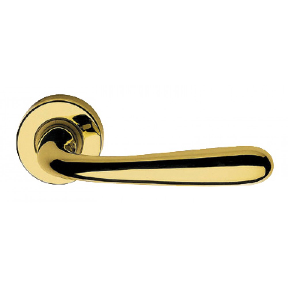 Garda Zincral Basic Linea Calì Polished Brass Pair of Door Lever Handles