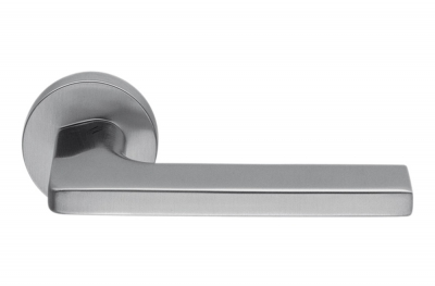 Gira Zirconium Stainless Steel HPS Door Handle on Rosette British Style by Colombo Design