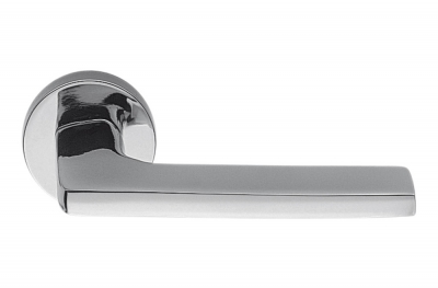 Gira Polished Chrome Door Handle on Rosette Ideal for Architect by Colombo Design