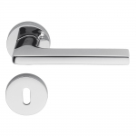 Gira Polished Chrome Door Handle on Rosette Ideal for Architect by Colombo Design
