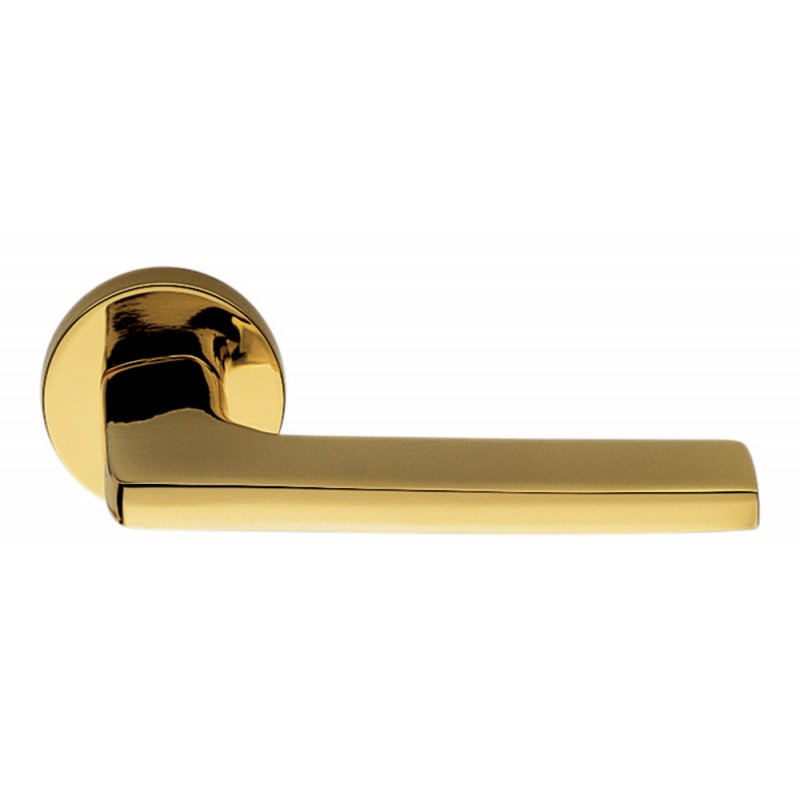 Gira Oroplus Door Handle on Rosette with Rounded Shape by Colombo Design