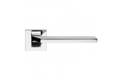 Spring Zincral Polished Chrome Door Handle With Rose of Soft Shape Linea Calì Design