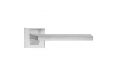 Giro Zincral Satin Chrome Door Handle With Rose of Plastic Dynamic Shape Design Linea Calì Design