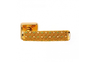 Gold Dream 2 Jewellery PFS Pasini Door Handle with Rose and Escutcheon