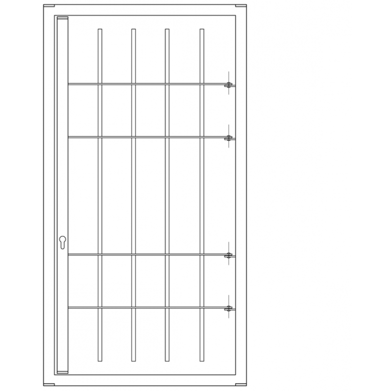 Grating Light 1 Door Without Joint Security Class 3 frame Standard Leon Openings