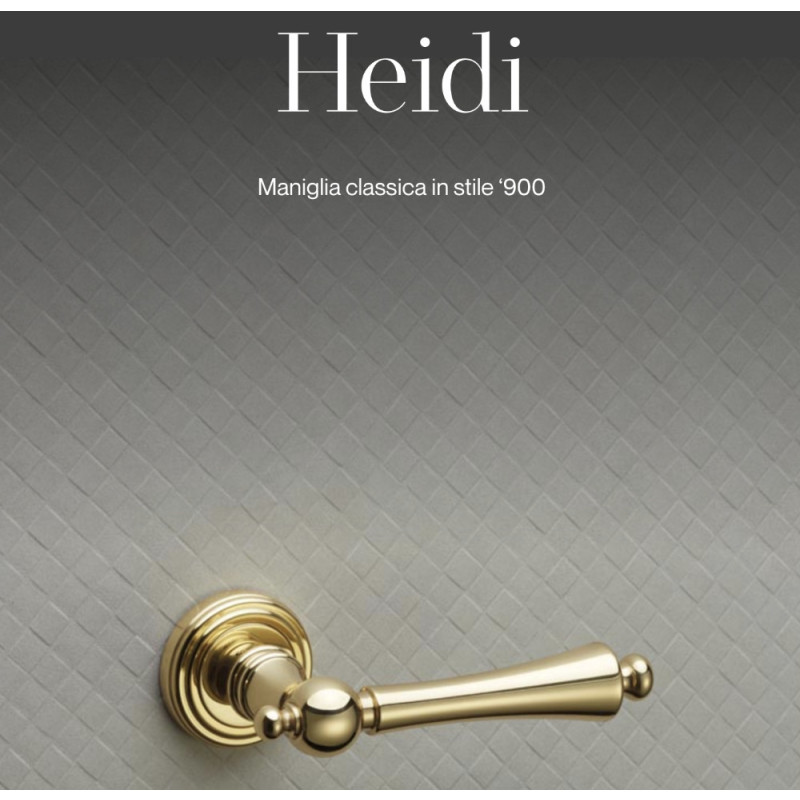 Heidi Linea Calì Italian Classic Brass Door Handle with Rosette