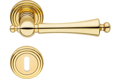 Heidi Linea Calì Italian Classic Brass Door Handle with Rosette