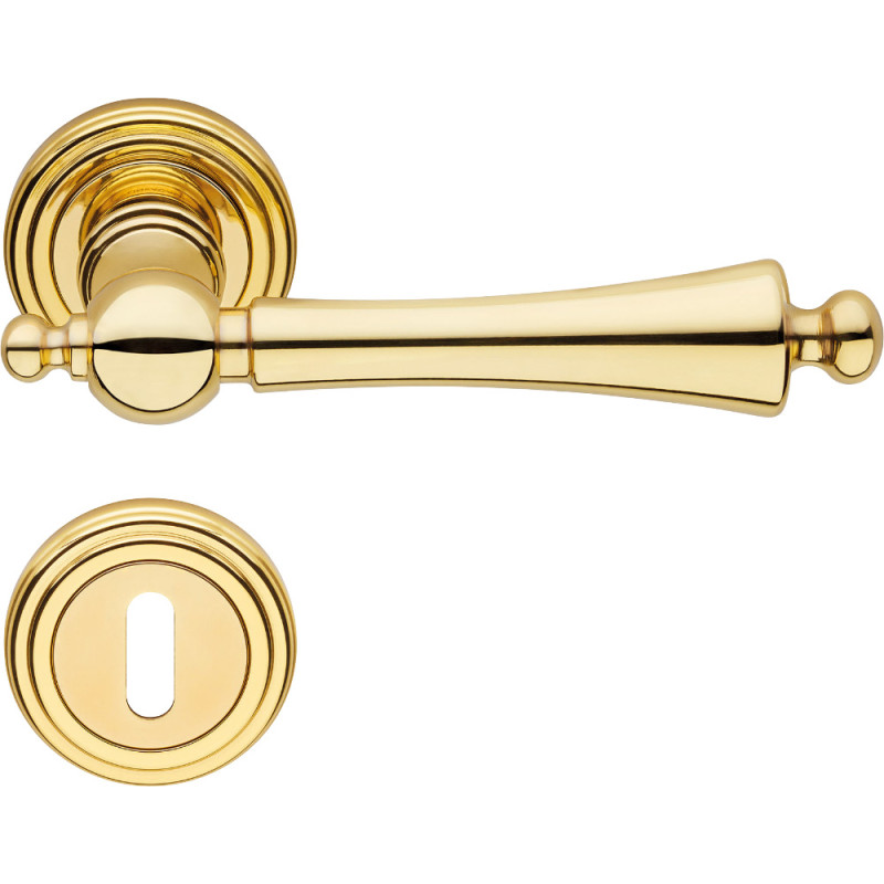 Heidi Linea Calì Italian Classic Brass Door Handle with Rosette
