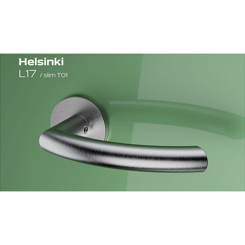 Helsinki Reguitti Inox Door Handle with Slim Round Rosette