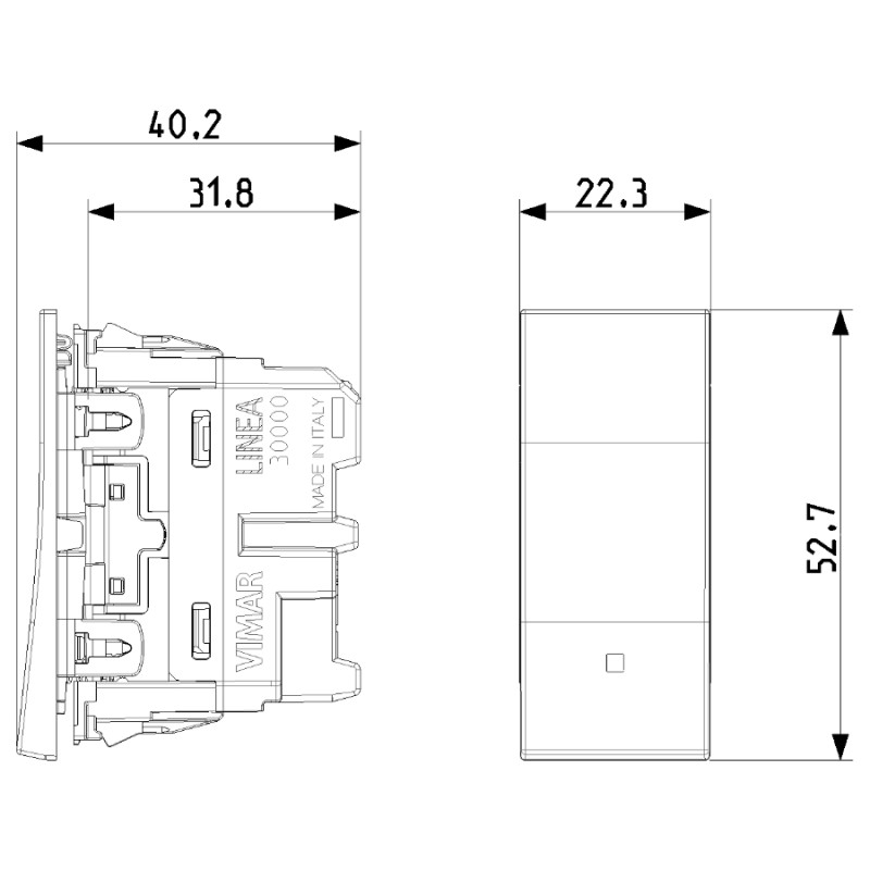 Civil Series Switch VIMAR LINEA 30000.B/C/G Aligned Illuminable