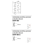 Justor DAW 180 Double Action Wall Hinges 2 Pieces