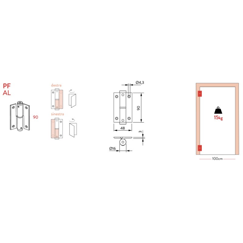 Justor PF 90 Coplanar Pin Left or Right 2 Pieces