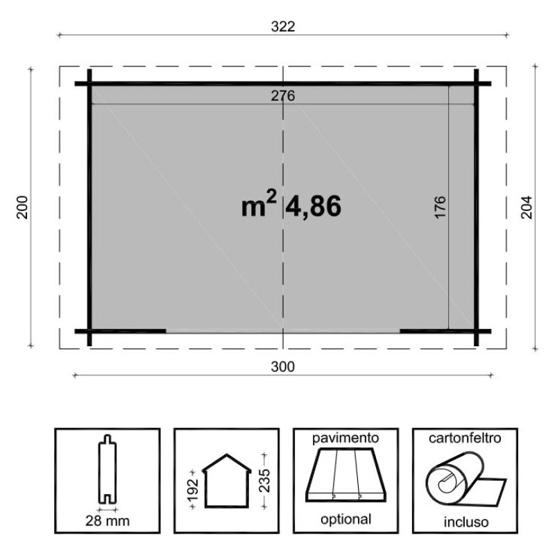 Kelly Losa Wooden Garden House 300x200 cm