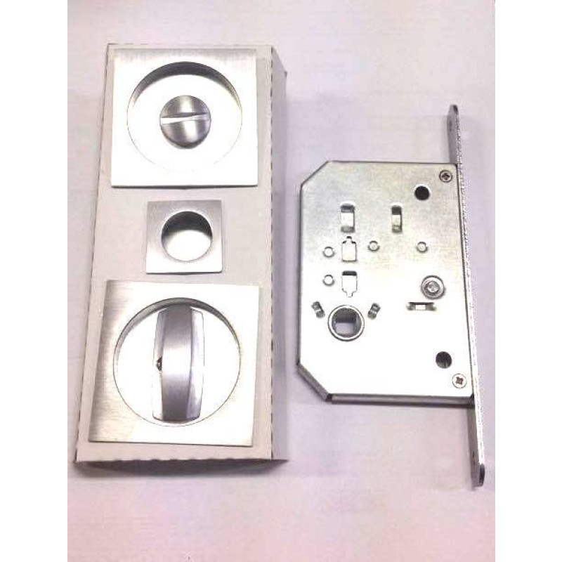 Square Flush Pull Kit for Sliding Doors Arieni 94/Q with Lock