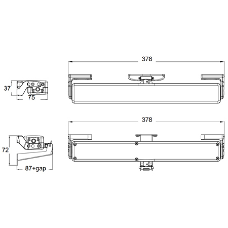 Kit 2 Chain Actuators C20 Tandem 24V Standard 2 Push Points Stroke 360mm Topp