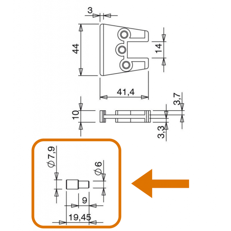 Connection kit Nova Giesse handle Window Cremonese Art.02253