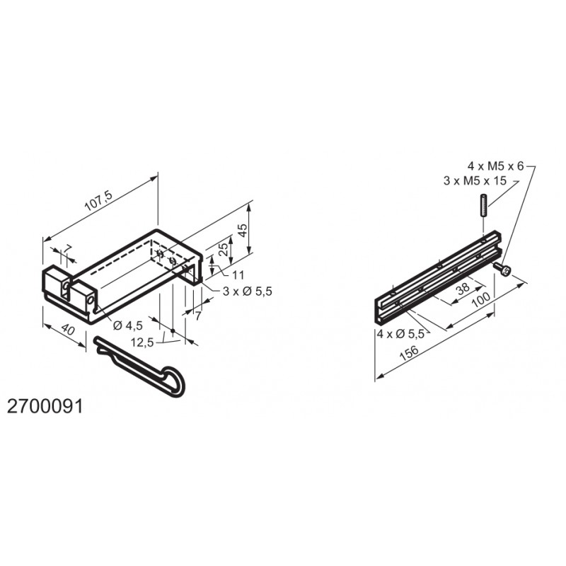 Universal Kit for Fitting Bottom-Hinged Windows WAY Mingardi Micro XL