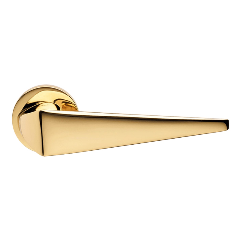 Komfort Gold Plated Door Handle With Rose of Creative Interior Design Linea Calì